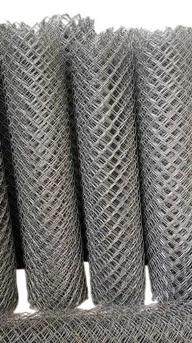 Solid Gi Chain Link Mesh Fence - Metal 5ftx15m Grey, 3.0mm Wire Thickness, 4x4 Inch Mesh Size, Durable Fine Finished