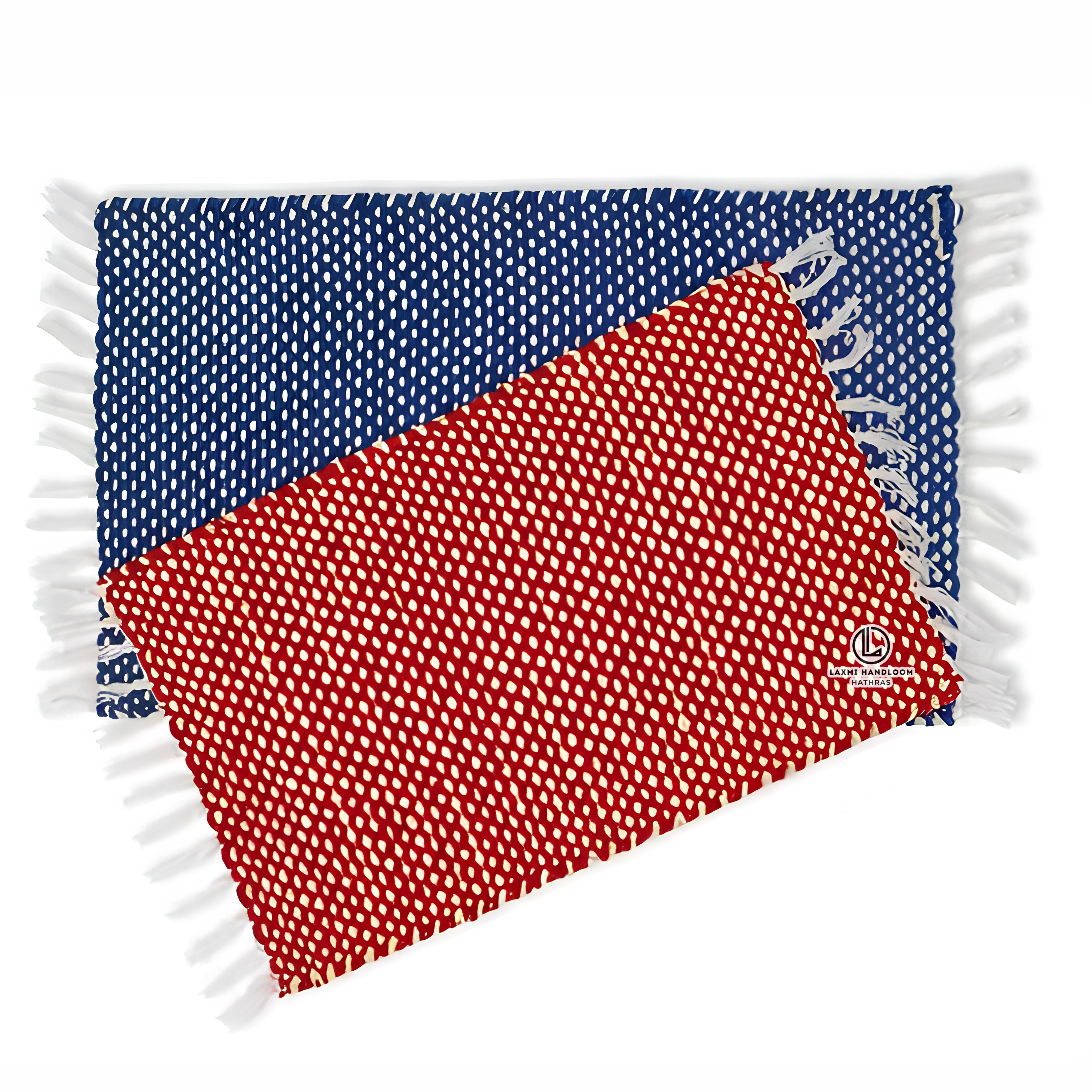 Laxmi Handloom Cotton Dotted(Bindi) Door Mat - Back Material: Woven Back