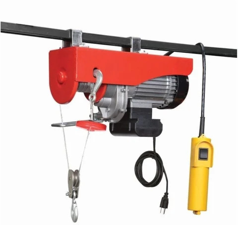 3 Ton Electric Wire Rope Hoist - Mild Steel, Multicolor, 9m Lift Height | 16mm Rope Diameter, Single Phase, Hook Mounted