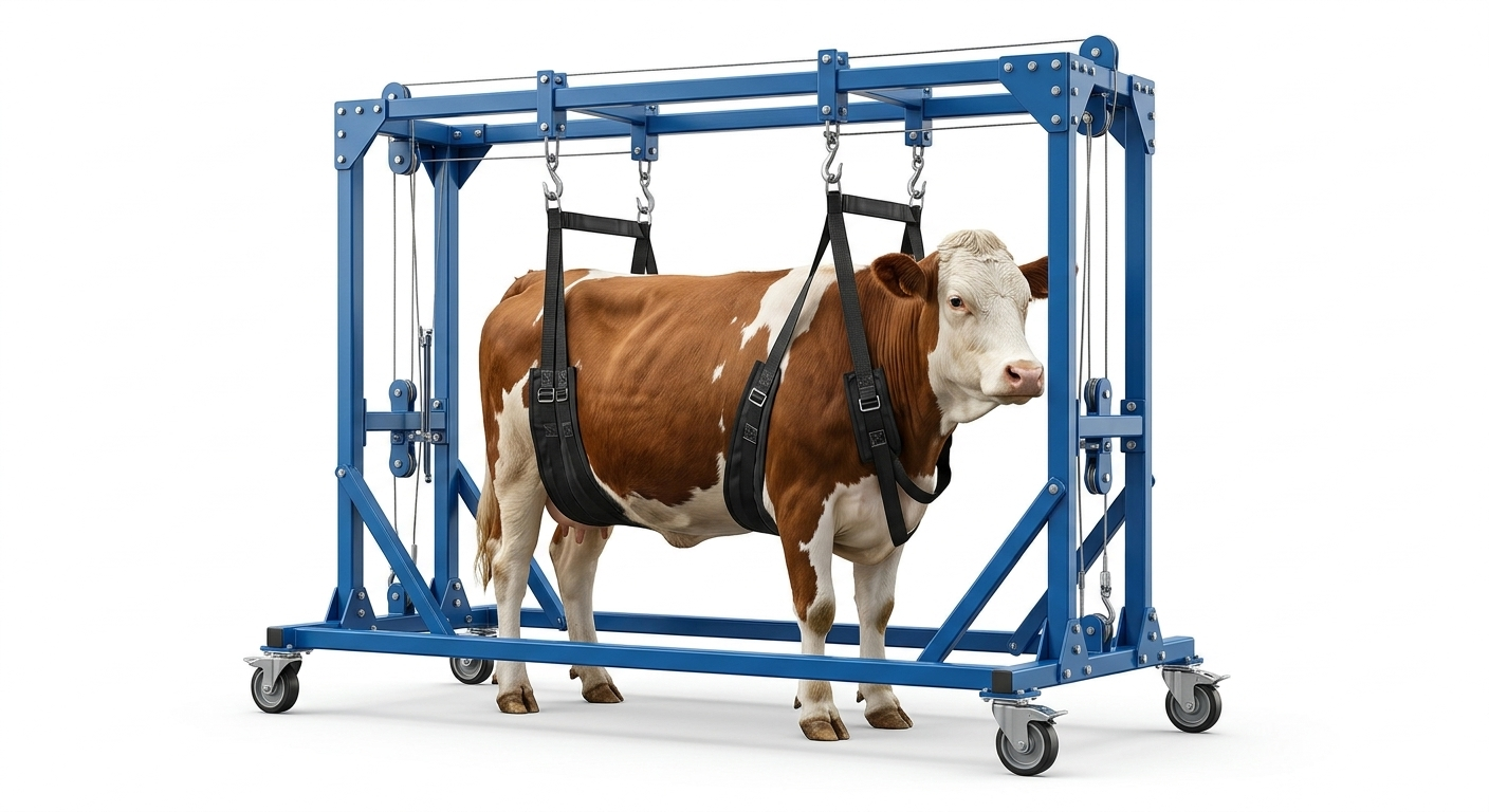 Cow Lifting Trolley - Attributes: Durable