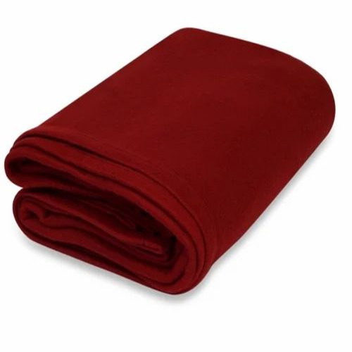 Plain Polar Fleece Blanket - 100% Cotton Queen Size, Embroidered Pattern, Disposable