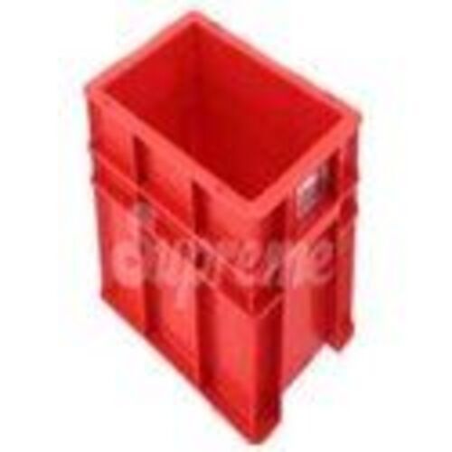 Red Color Plastic Crates - Plastic, 300x200x150mm, Red, Glossy Finish, Open Closure, 2-Way Entry, Eco Friendly, Water Resistant