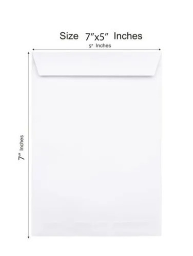 White 7x5 Envelopes