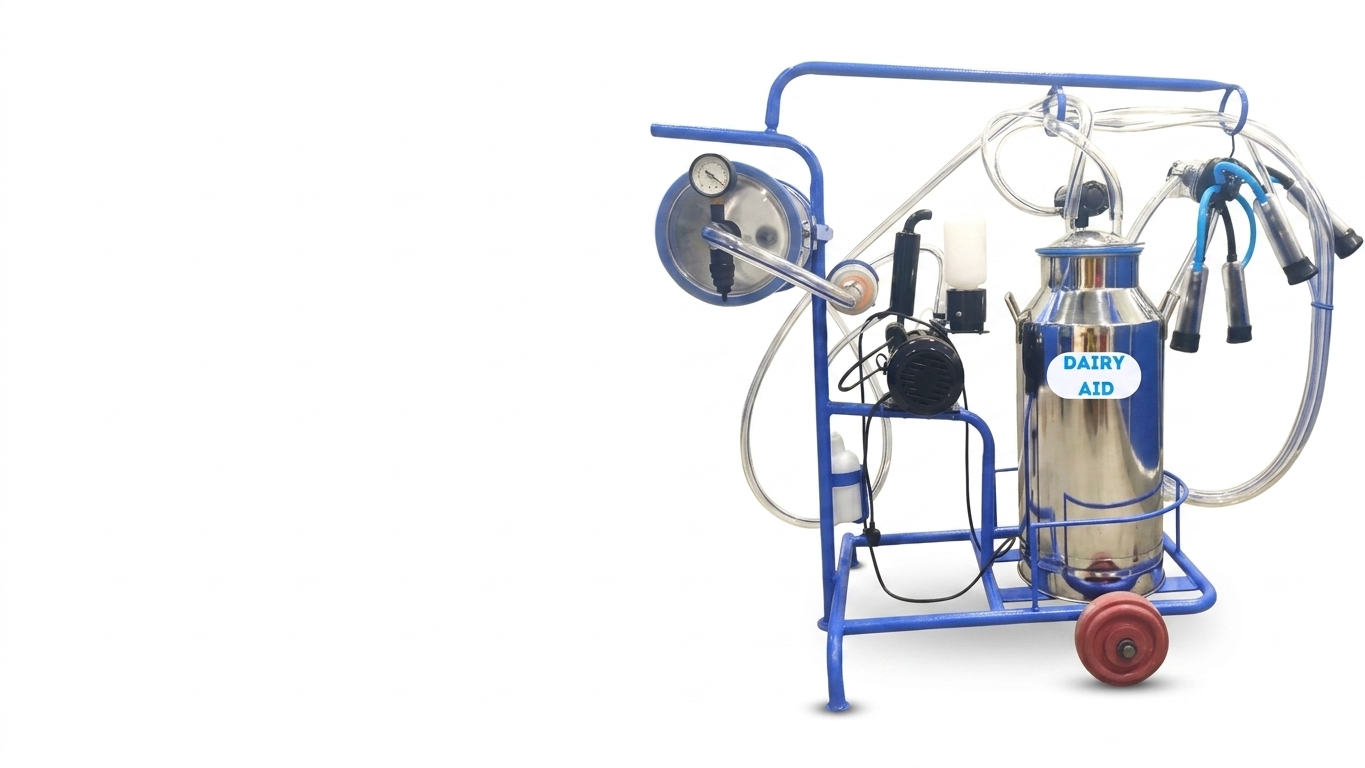 1 Bucket Trolley Milking Machine - Capacity: 30-40 Ltr