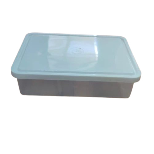 500ml Food Storage Containers - Plastic, Square Shape, Transparent | Single Compartment, White Color