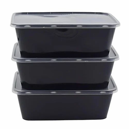 800ml Plastic Food Containers - Plastic, 800ml, White, Rectangular | Airtight Lock, Eco-Friendly