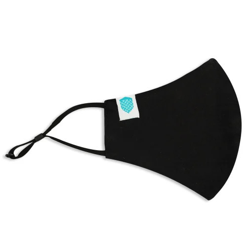 Black Antimicrobial Cotton 2 Ply Face Mask - Cotton, Black, Earloop | Reusable, Suitable for All Ages
