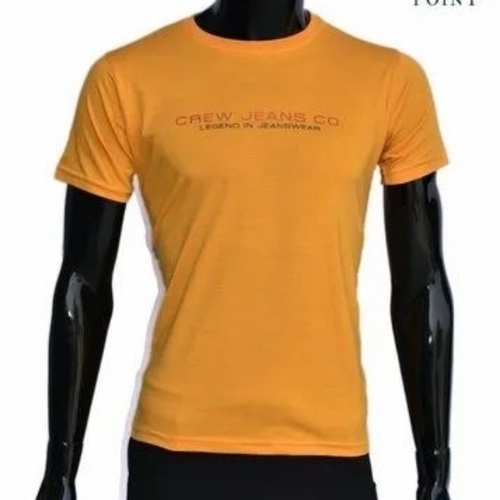 Cotton Plain T Shirt - Cotton, Sizes M to XXXL, Yellow | Skin Friendly, Breathable, Lightweight, Sweat Absorbent, Durable Stitching