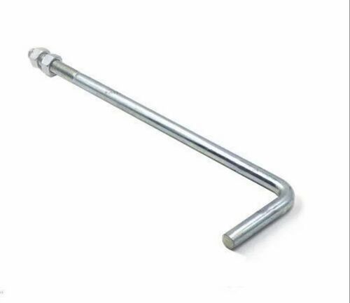 Mild Steel L Shaped Foundation Bolt - Standard Size, Gray, Anodized | Rust Proof, Long Lasting, Industrial Use