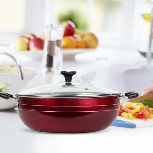 Red Color Non Stick Kadhai