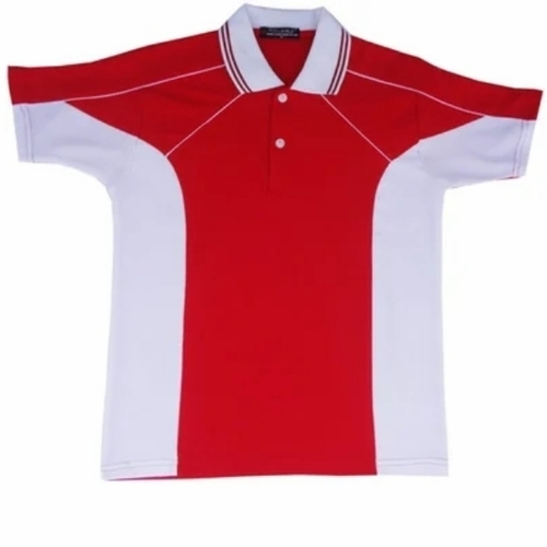 Shrink Resistant Mens T Shirt - Cotton XS White and Red, Soft Breathable Lightweight Sweat Absorbent