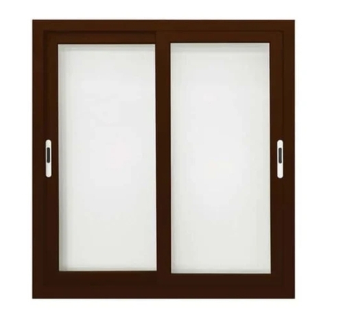 Two Track Aluminium Sliding Windows - Aluminum Matte Brown & White Rust Resistant Durable Structure