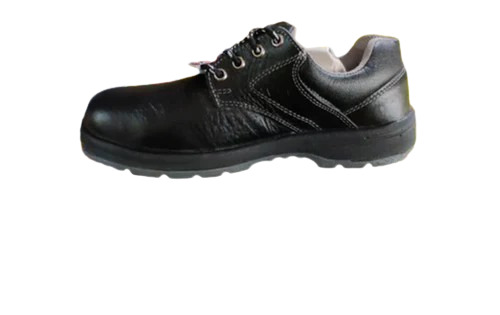 Lancer Tp202dd Safety Shoes - Leather Upper, PU Outsole, Black, S1 Protection | Water Resistant, Oil Resistant, Chemical Resistant, Anti-Static Lace Shoes
