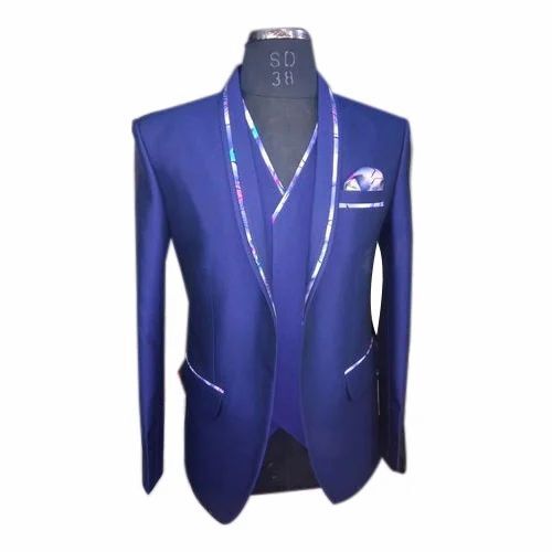 Men Blue Color Party Wear Blazer