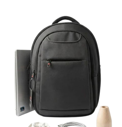Men Laptop Backpack - Polyester, 45 L, Black, Customized Design, Shock Resistant, Moisture Proof