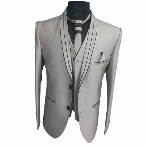 Men Regular Fit Party Wear Blazer - Cotton Linen, Grey, Full Sleeves | Elegant Design, Comfortable Fit, Breathable Lightweight