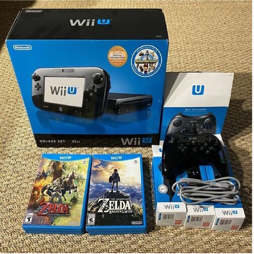 Quality New Nintendo Wii U 32gb Black Console Deluxe Set Bundle