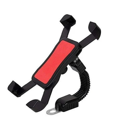 Red Plastic Mobile Bike Holder - Plastic, Black & Red, Adjustable | Durable, Water Resistant, Universal Mount