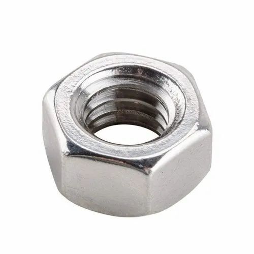 Stainless Steel Hexagonal Nut - 1 Inch, 15mm Thickness, Silver Chrome Finish | Corrosion Resistant, Rust Proof, Durable, 52 HRC Hardness