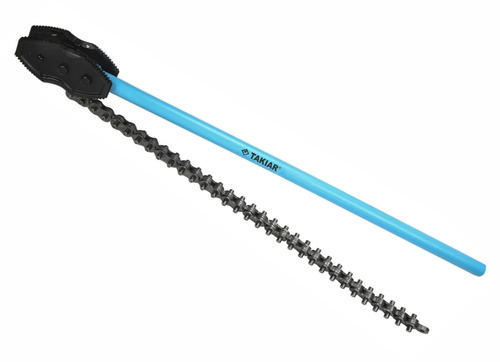 Takiar Heavy Duty Chain Pipe Wrench - Carbon Steel, 400mm Diameter, Black & Blue | Manual, Powder Coated, Industrial Use