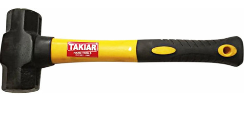 Takiar Sledge Hammer With Fibre Handle Hammer - Carbon Steel, 10 Inch, Yellow & Black, Fiberglass Handle, Insulated 1000V