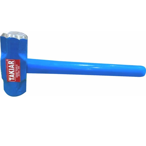 Takiar Sledge Hammer With Pipe Handle - Cast Iron, 12 Inch, Blue | Fiberglass Handle, Polished Surface, Manual Use