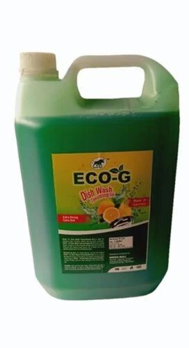 Eco G Lime Lemon Dish Wash Gel - 5 L Plastic Jar, Green Color | Manual Use, 24 Months Shelf Life