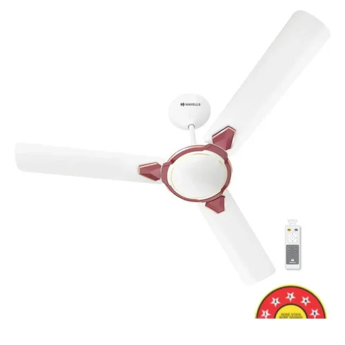 Havells Equs BLDC 1200mm Sweep Ceiling Fan - 100% Copper Wire, White, 32W Power | 5 Star Energy, 3 Blades, 2 Year Warranty