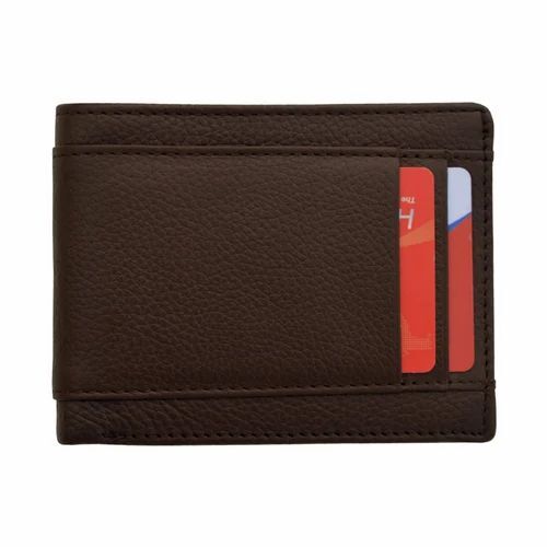 Brown Mens Bifold Wallet - Leather, Standard Size, Brown | Polished Finish, 6 Card Slots, Durable Comfortable Design