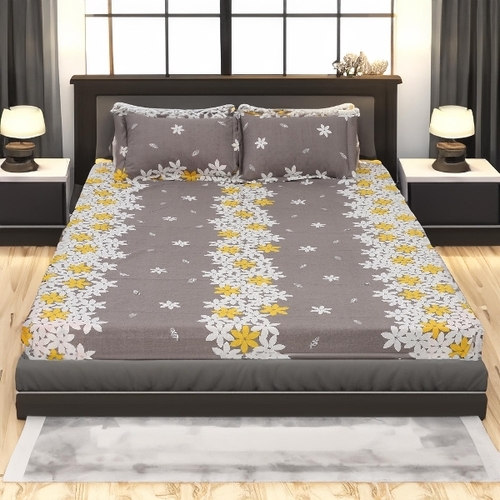 Double Size Flat Cotton Multicolor Bedsheet - Pure Cotton, Double Size, Multicolor, Printed | Soft Texture, Breathable Fabric, Durable Stitching