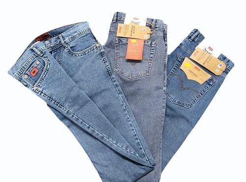 Men Blue Regular Fit Denim Jeans - Denim, Customized Size, Blue | Breathable, Light Weight, Washable