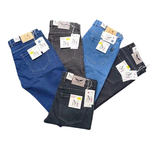 Mens Regular Fit Denim Jeans - Denim, Customized Size, Blue | Breathable, Light Weight, Washable