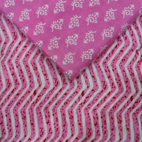 Pink Printed Cotton Fabric