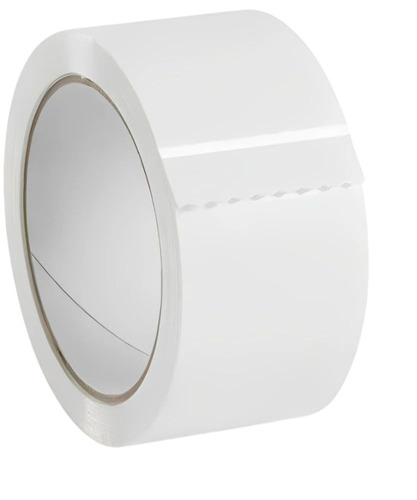 White Masking Tape - PVC Plastic, Standard Size, White, Single Sided Rubber Adhesive, Water Resistant, Durable, Fine Finished