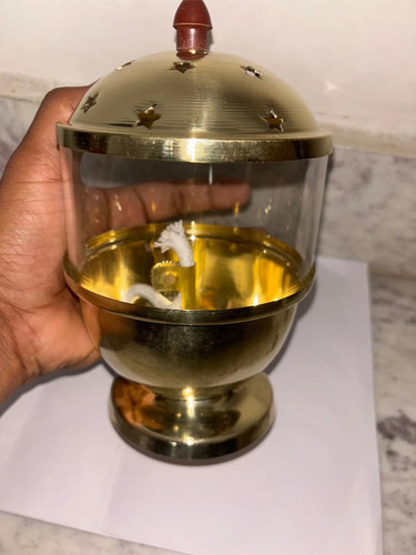 Borosil Akhand Diya Brass
