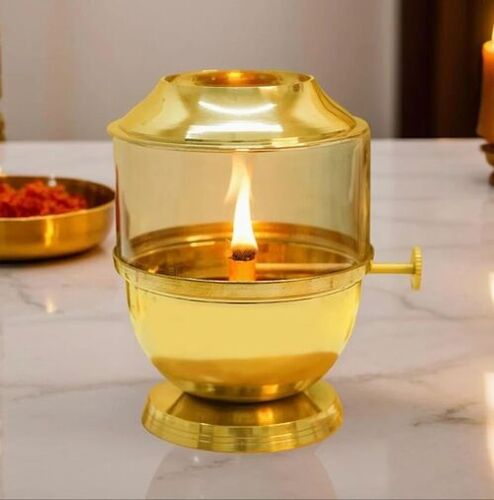 Mirror Polished Brass Akhand Diya