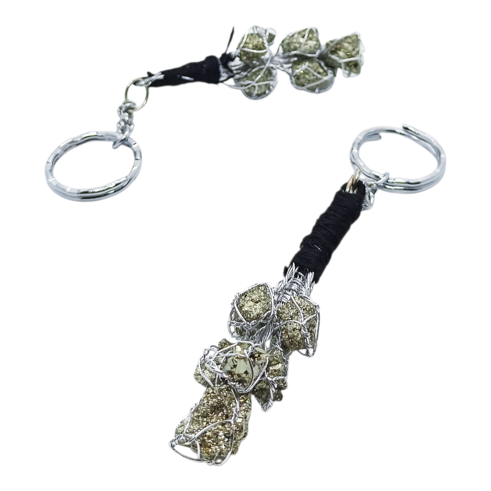 Pyrite Cluster Keychain - Color: Golden