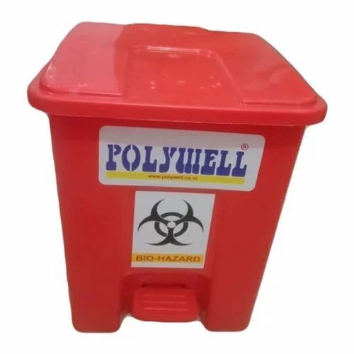 Red Color Plastic Pedal Operated Dustbin