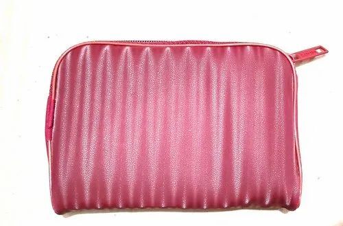 Rexine Zipper Jewelry Pouch - Rexine, 6x4 Inch, Pink | Biodegradable, Eco-Friendly, Handmade, Multifunction