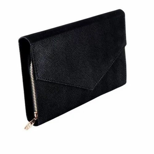 Leatherette Ladies Wallet - Leather, Standard Size, Black | Flap Closure, Folded, A Grade, Eco Friendly, Box Packaging