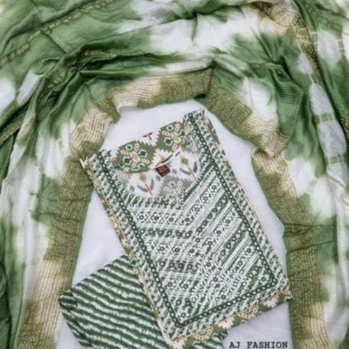 3pc Green Cotton Kurti Set