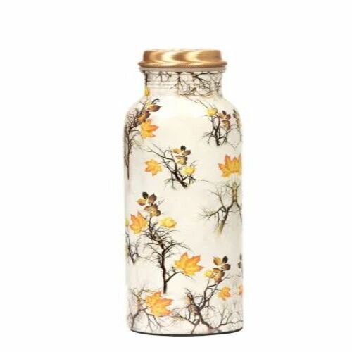 Fancy Flower Printed Copper Water Bottles