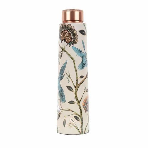 Flower Design Copper Water Bottles