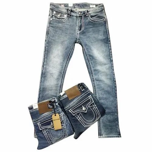 Mens Grey Denim Jeans