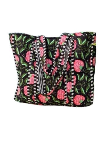 Casual Floral Printed Cotton Tote Bag