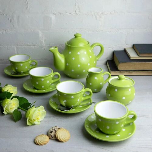 Ceramic Tea Cup Set With Kettle