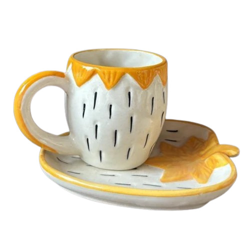 Handcrafted Ceramic Cup & Saucer Set