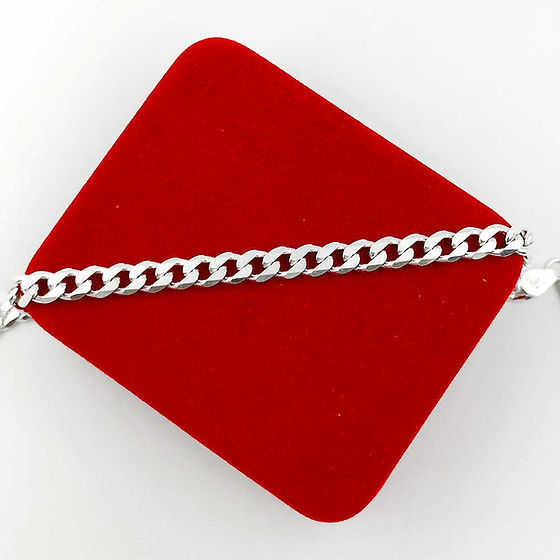 Mens 925 Pure Silver Curb Light Weight Bracelet 15.55Gms - Gender: Unisex