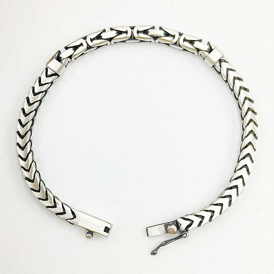 Mens Fancy Byzantine Look Design Pure Silver Turkey Bracelet - Gender: Unisex