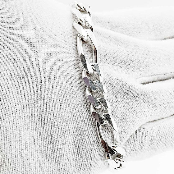 Mens Figaro Design Pure Silver ACPL Design 925 Hallmark Bracelet For Gift to BF